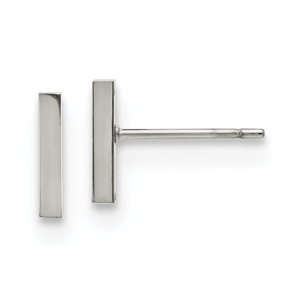 Stainless Steel Polished Bar Post Earrings