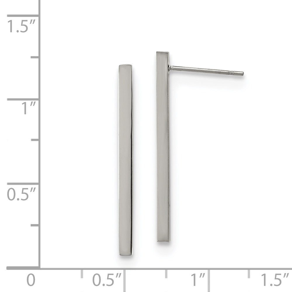 Stainless Steel Polished Bar Post Earrings