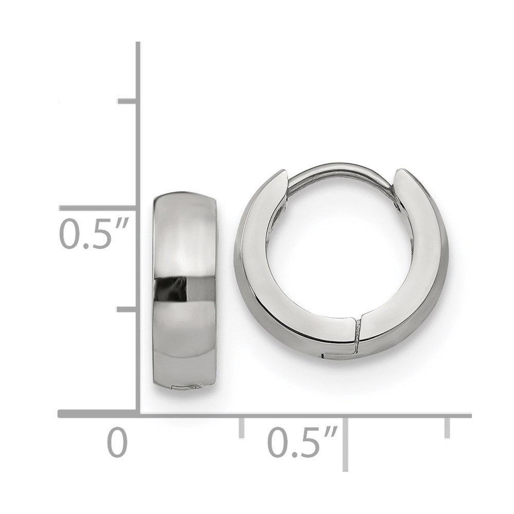 Stainless Steel Polished 4mm Hinged Hoop Earrings