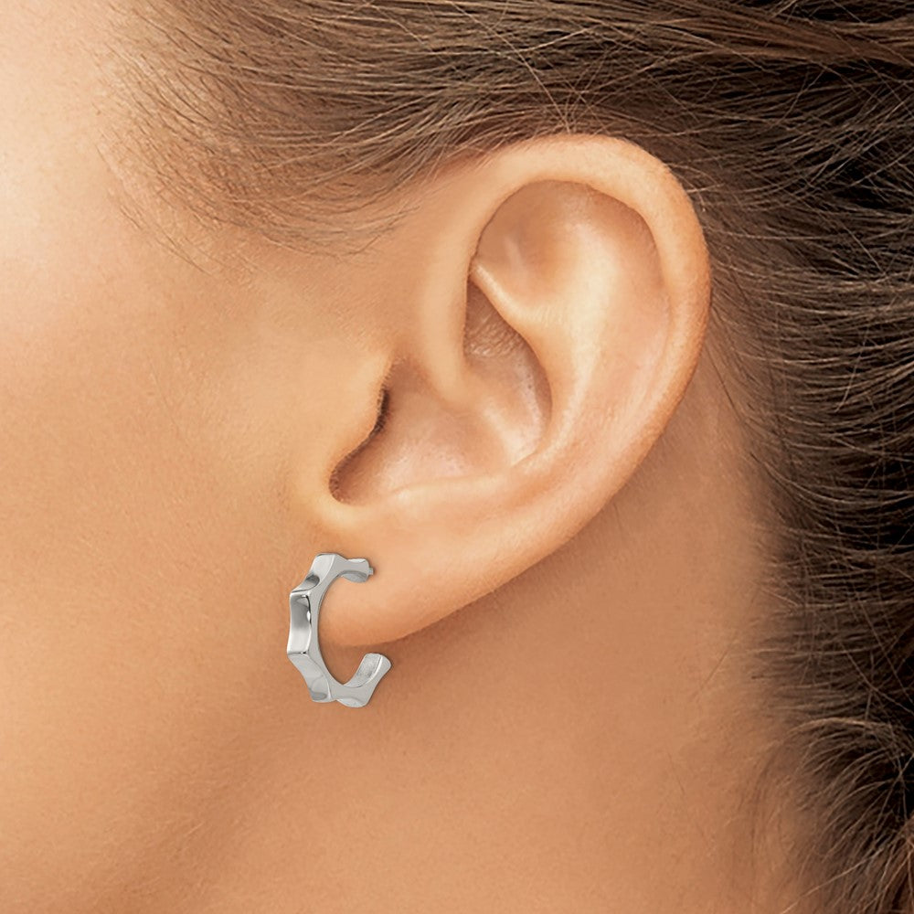 Stainless Steel Polished Post Hoop Earrings