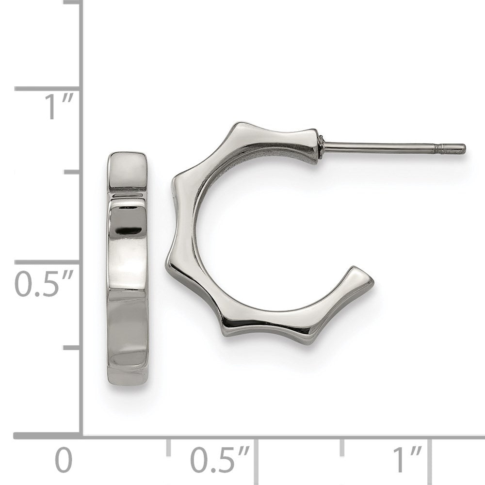 Stainless Steel Polished Post Hoop Earrings