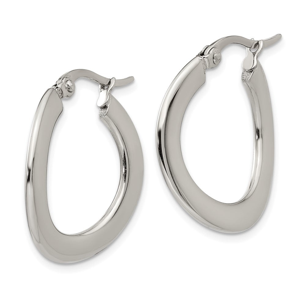 Stainless Steel Polished Hoop Earrings