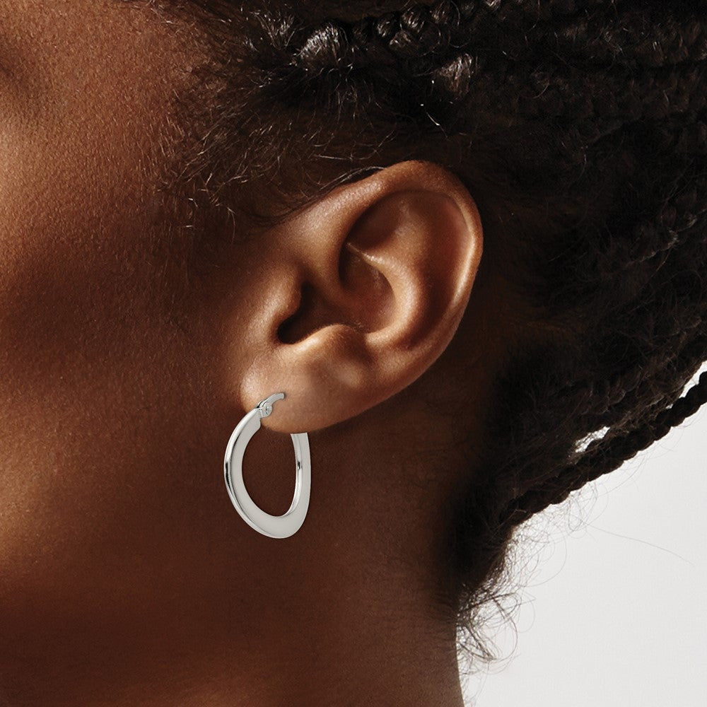 Stainless Steel Polished Hoop Earrings