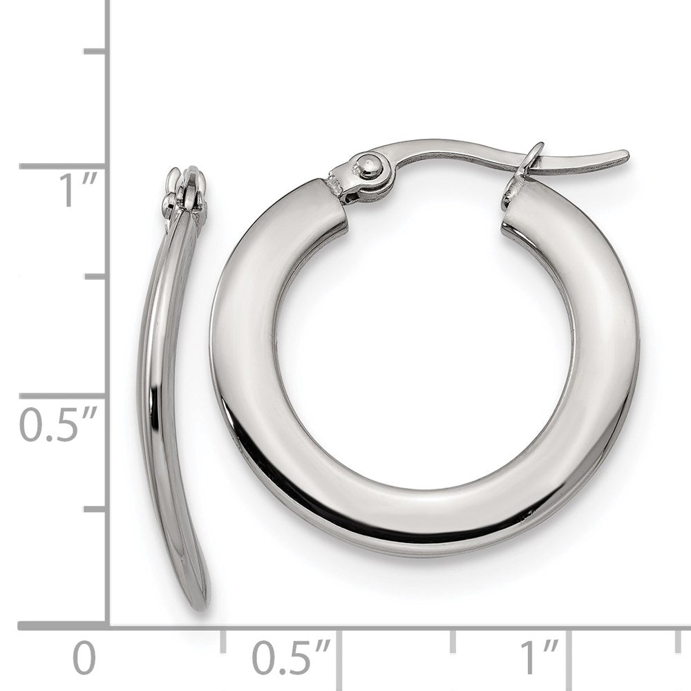 Stainless Steel Polished Hoop Earrings