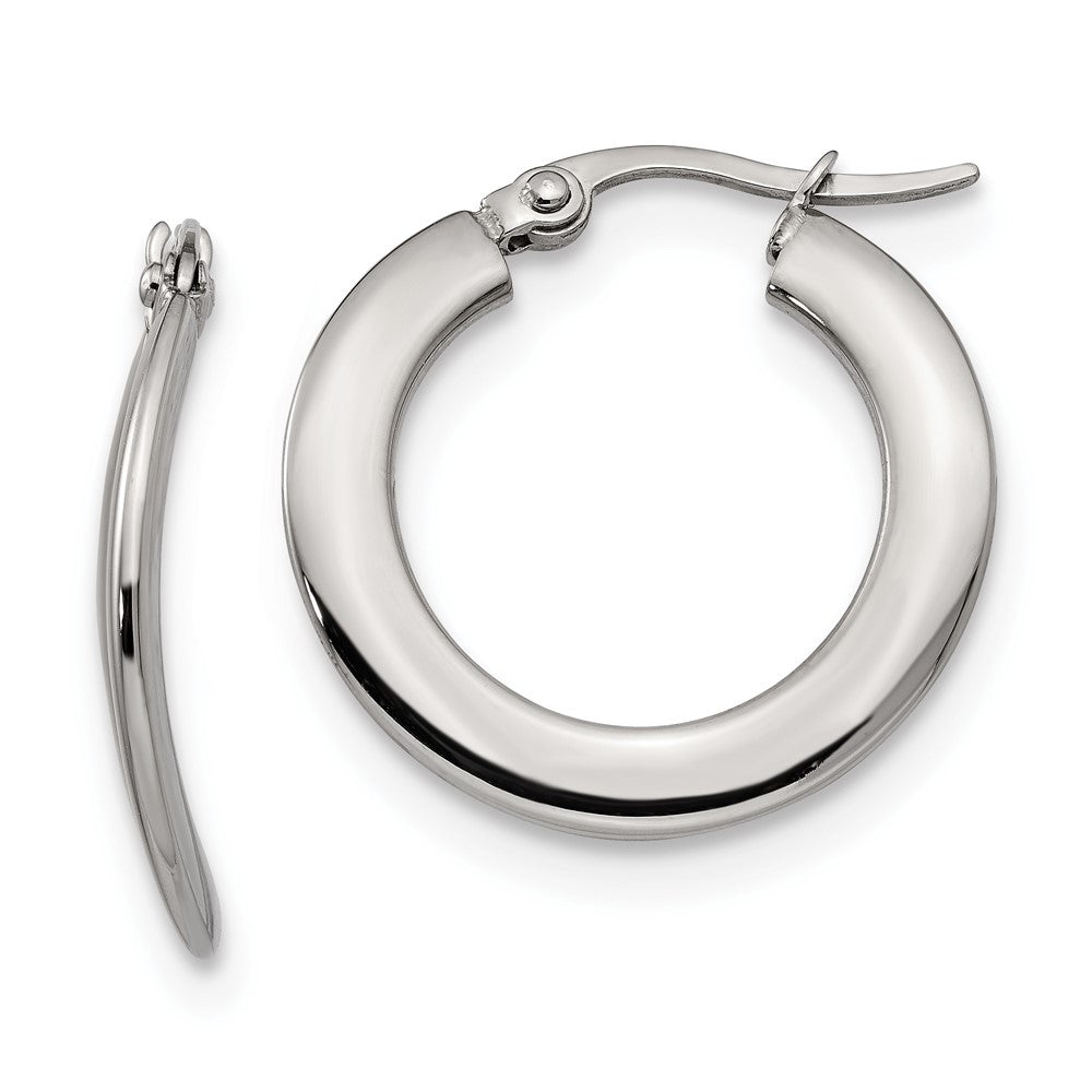 Stainless Steel Polished Hoop Earrings