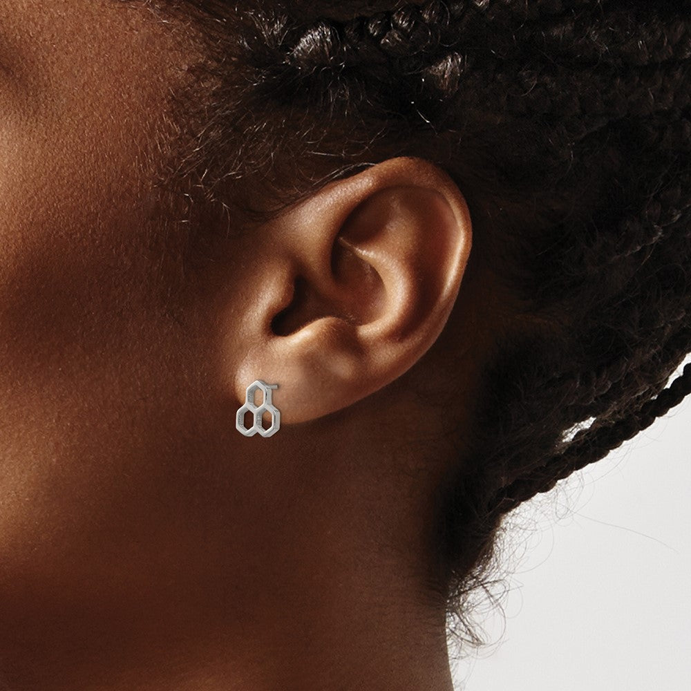 Stainless Steel Polished Honeycomb Post Earrings