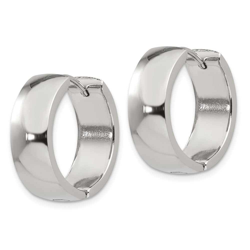 Stainless Steel Polished 6mm Hinged Hoop Earrings