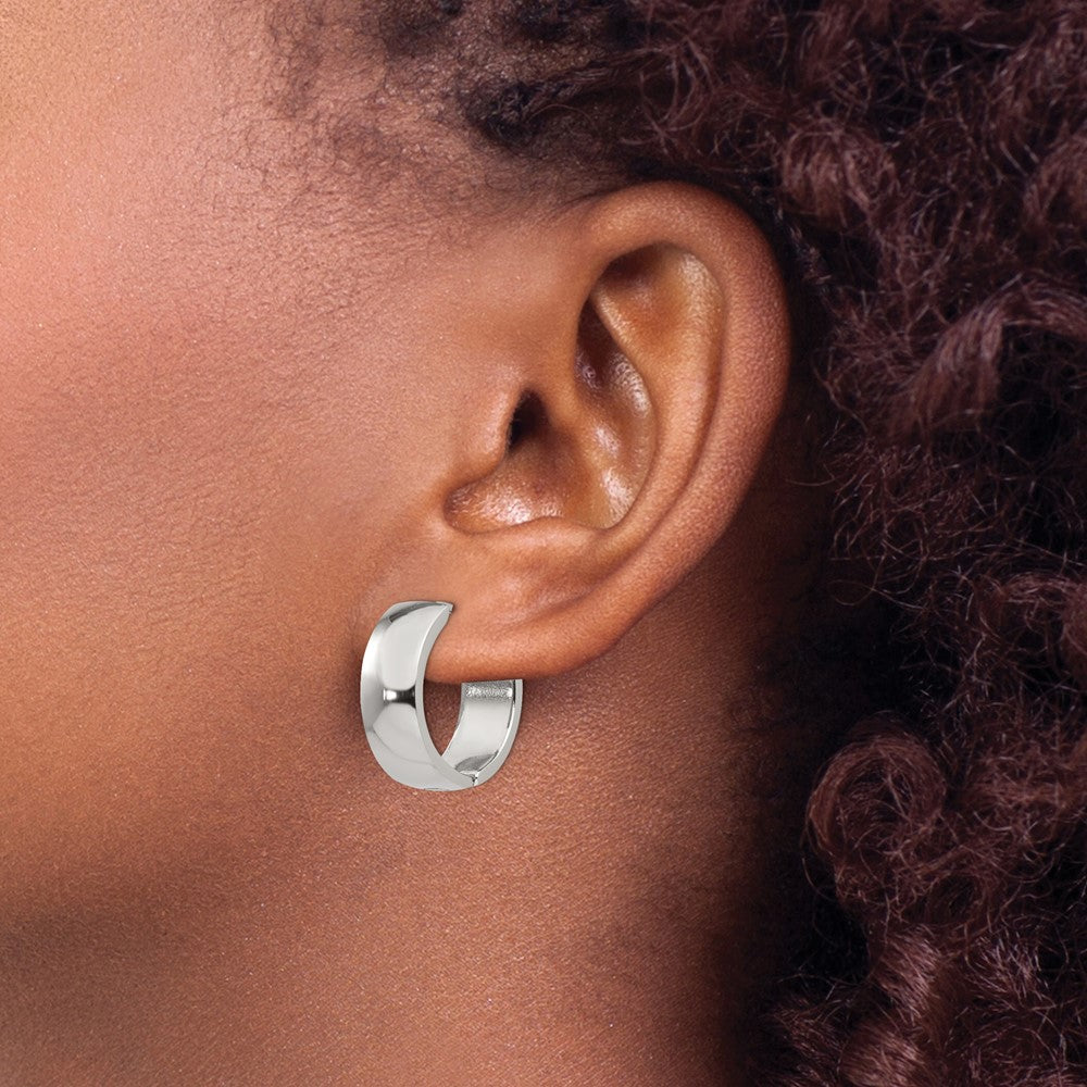 Stainless Steel Polished 6mm Hinged Hoop Earrings