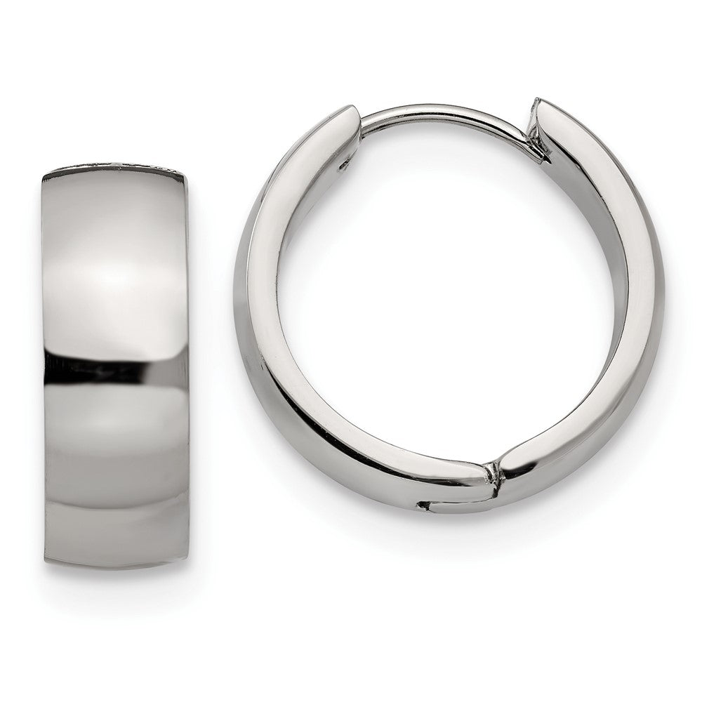 Stainless Steel Polished 6mm Hinged Hoop Earrings
