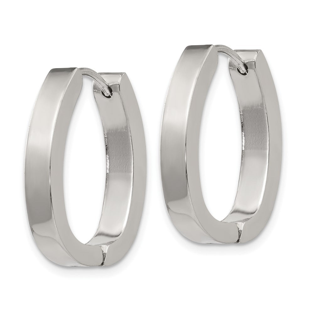 Stainless Steel Polished 4mm Hinged Hoop Earrings