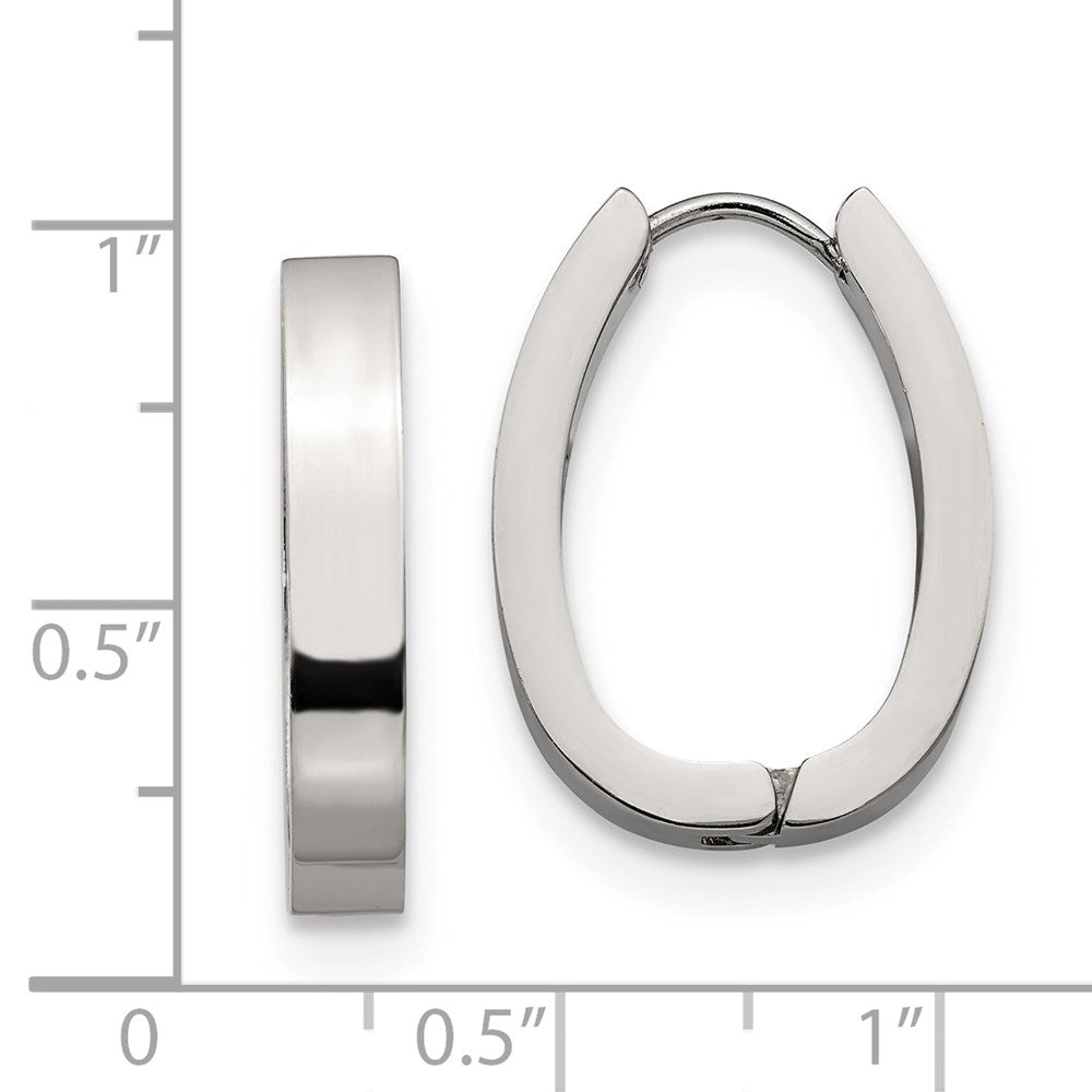 Stainless Steel Polished 4mm Hinged Hoop Earrings
