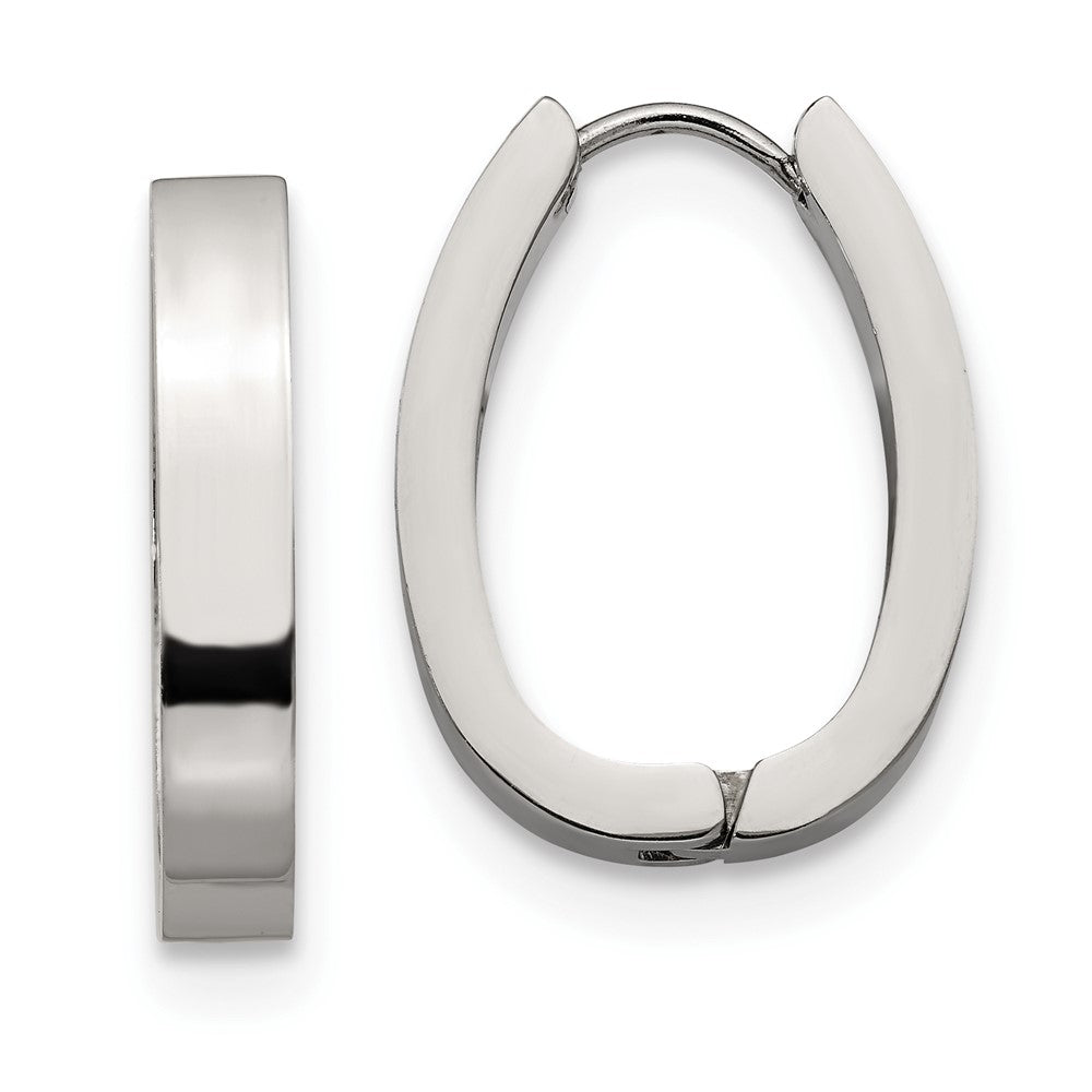 Stainless Steel Polished 4mm Hinged Hoop Earrings