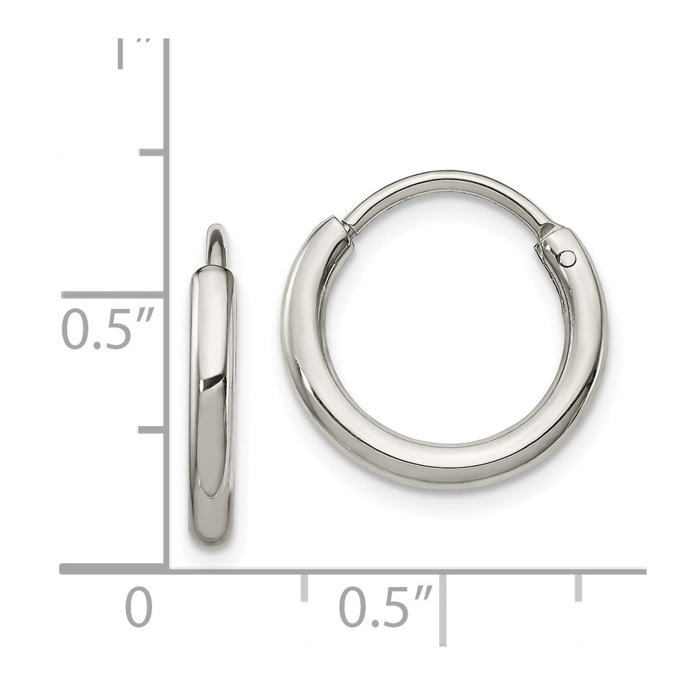 Stainless Steel Polished 2mm Endless Hoop Earrings