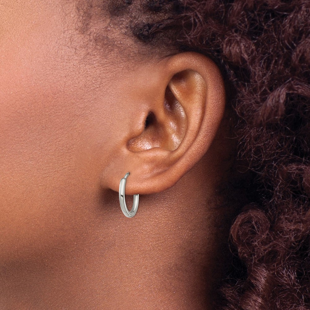 Stainless Steel Polished 2mm Endless Hoop Earrings