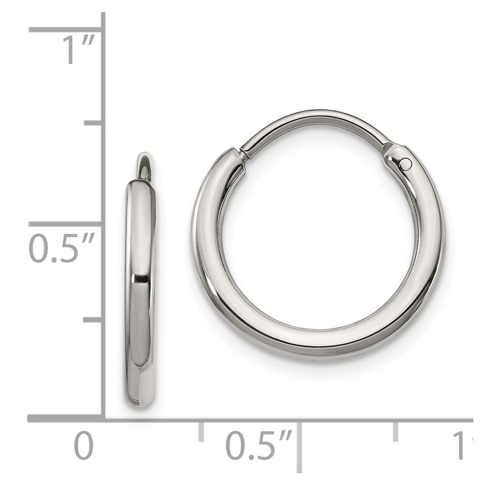 Stainless Steel Polished 2mm Endless Hoop Earrings