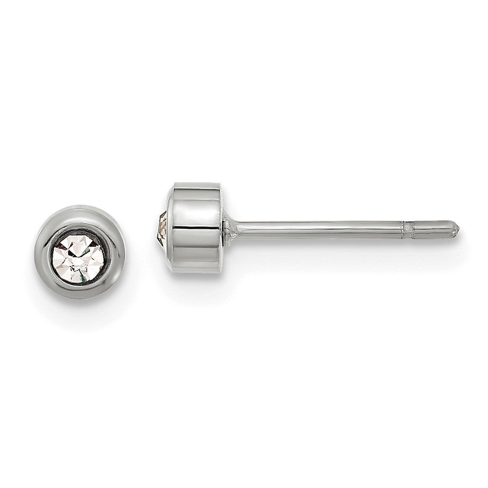 Stainless Steel Polished Crystal Earrings