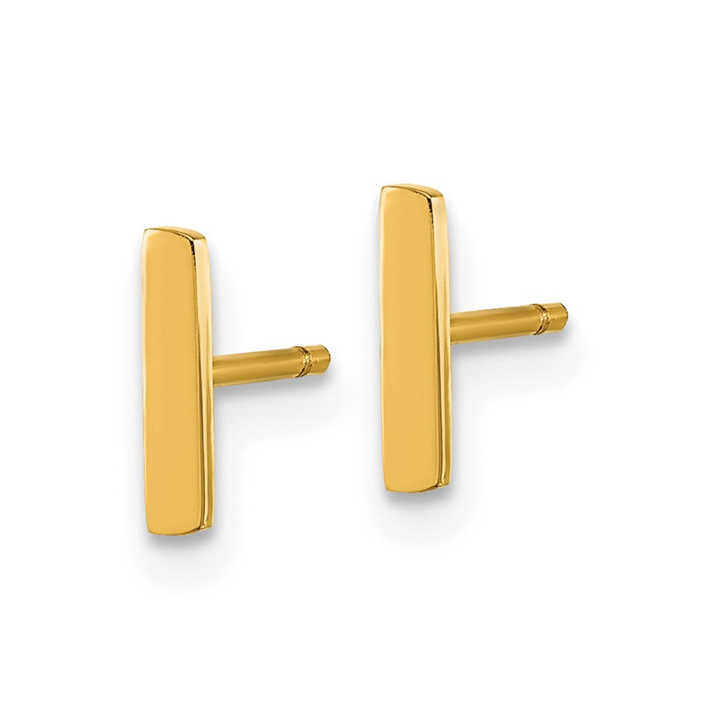 Stainless Steel Polished Yellow IP-plated Vertical Bar Earrings