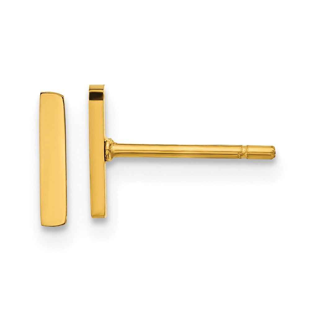 Stainless Steel Polished Yellow IP-plated Vertical Bar Earrings