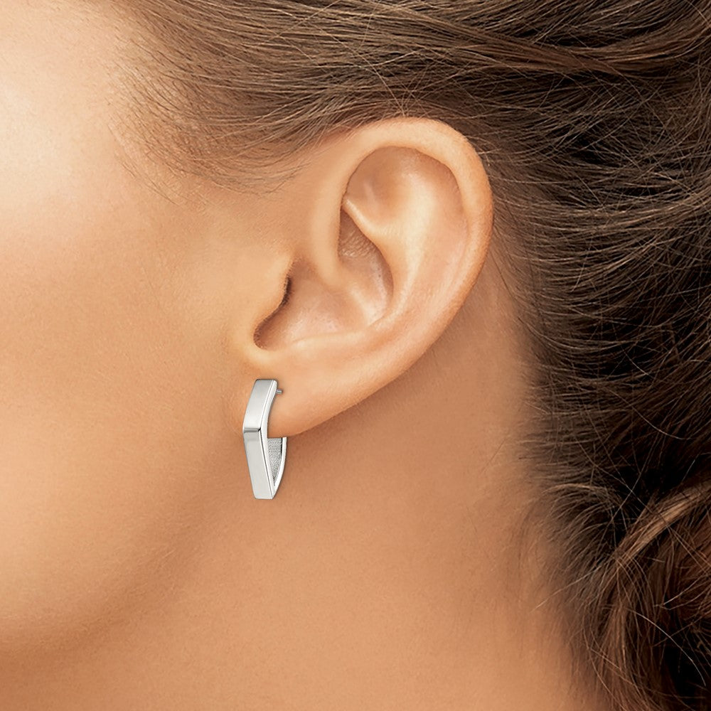 Stainless Steel Polished J Post Earrings