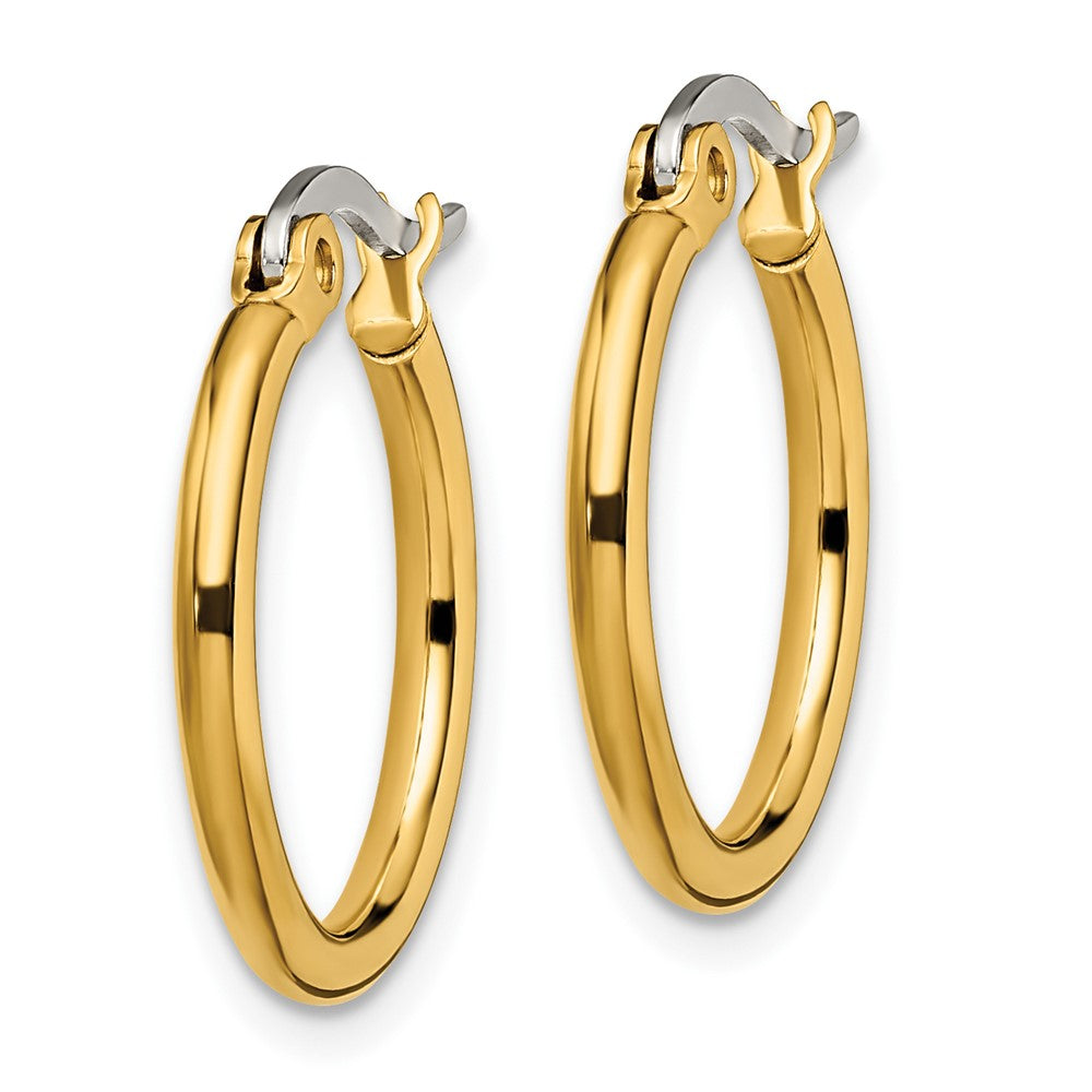 Stainless Steel Polished Yellow IP-plated 19mm Diameter Hoop Earrings