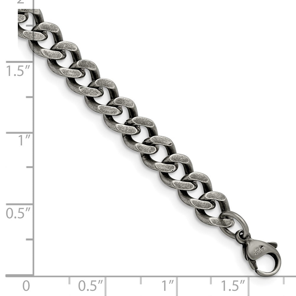 Stainless Steel Oxidized 7.5mm 8in Curb Chain