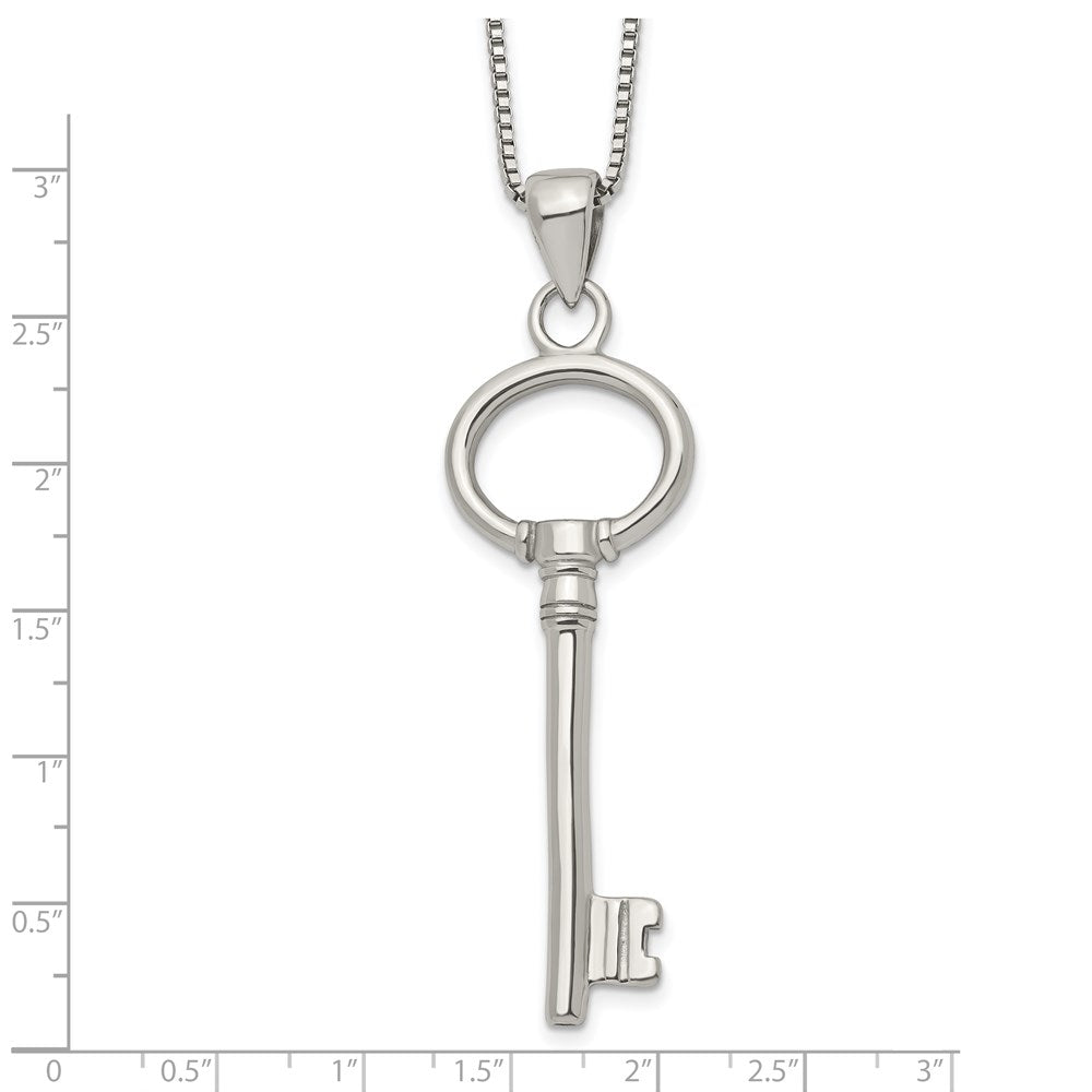 Stainless Steel Polished Key 20in Necklace