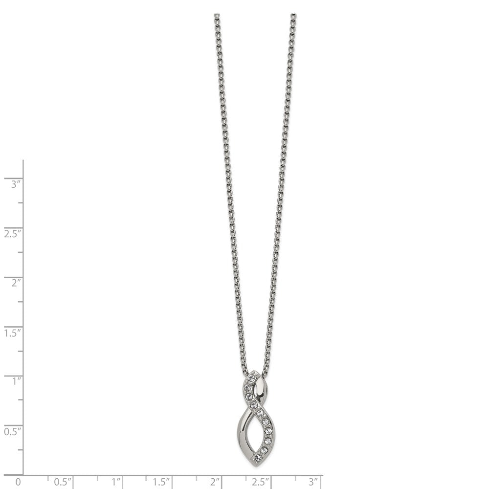 Stainless Steel Polished w/Crystals from Swarovski Infinity 16in Necklace