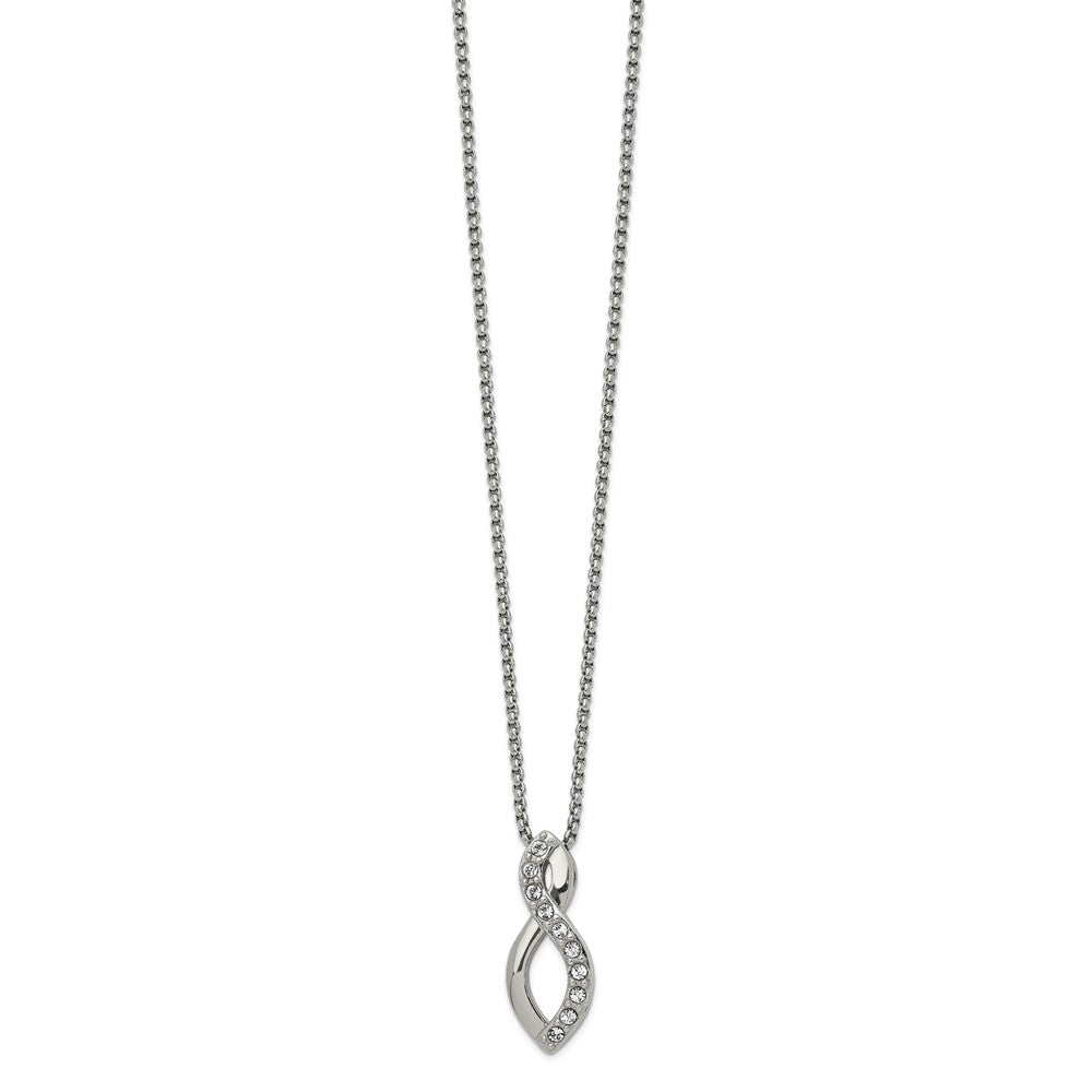 Stainless Steel Polished w/Crystals from Swarovski Infinity 16in Necklace