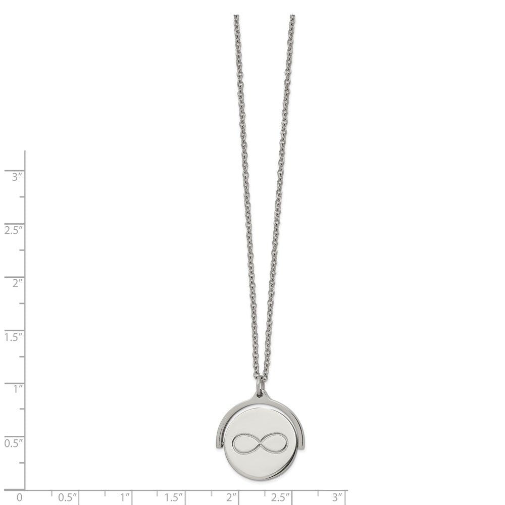 Stainless Steel Polished Infinity Moveable 16.5in w/1.25in ext Necklace