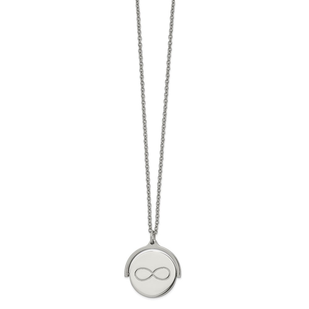 Stainless Steel Polished Infinity Moveable 16.5in w/1.25in ext Necklace
