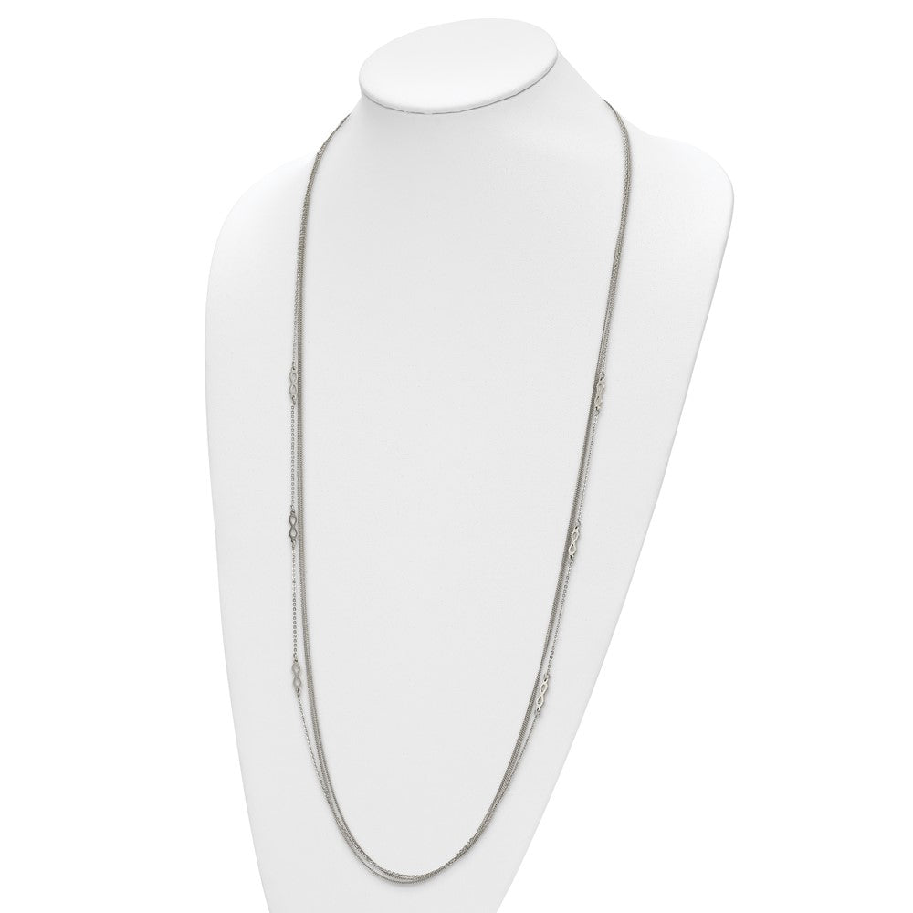 Stainless Steel Polished Infinity Sign 3-Strand 36in Necklace