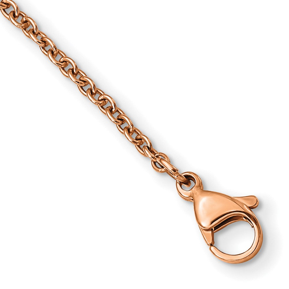Stainless Steel Polished Rose IP-plated 32in Necklace