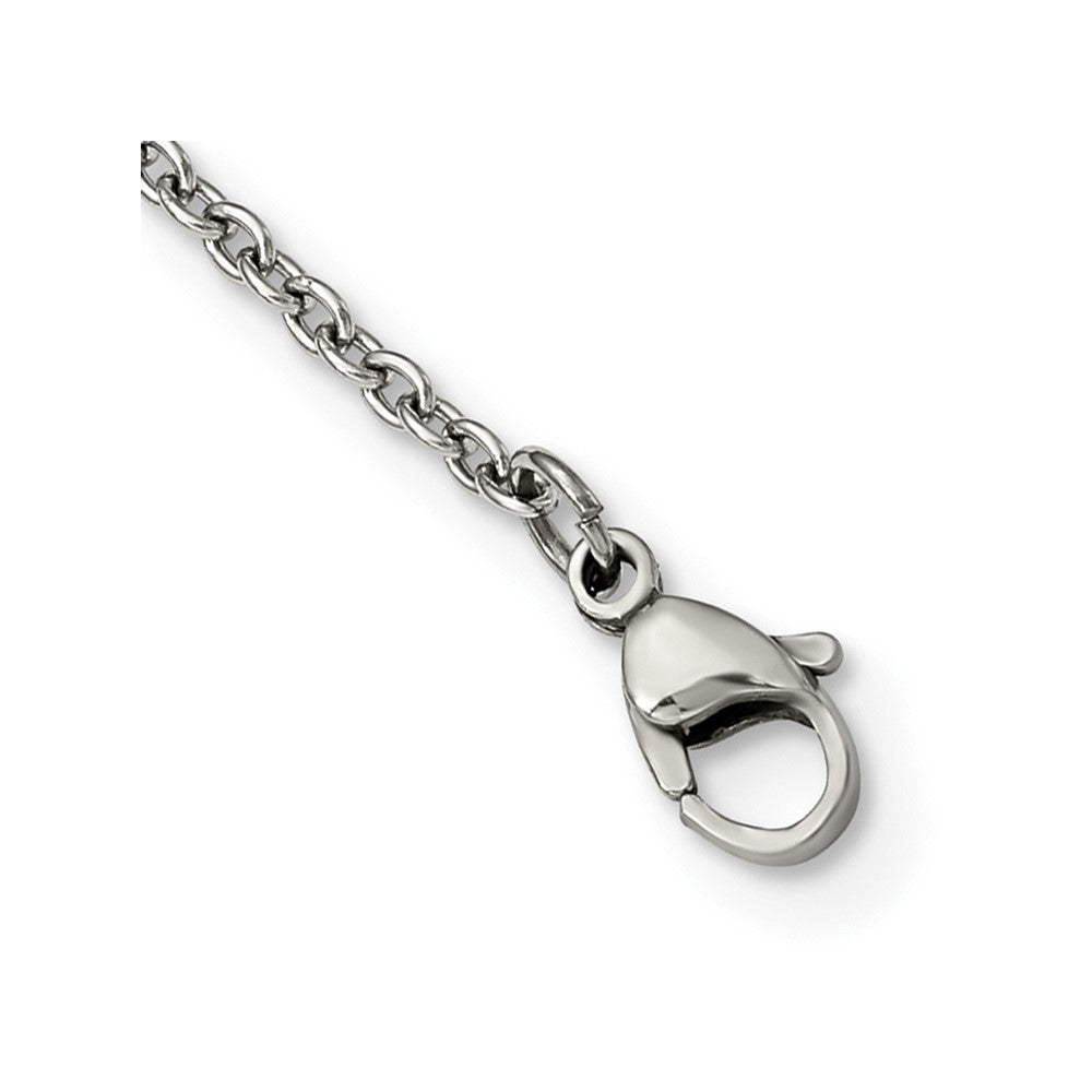 Stainless Steel Polished Circle Link 31.25in Necklace