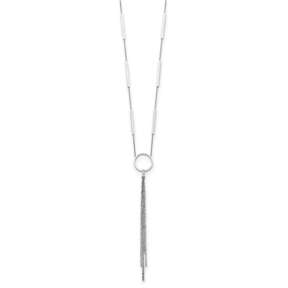 Stainless Steel Polished with Tassel 23.5in Necklace
