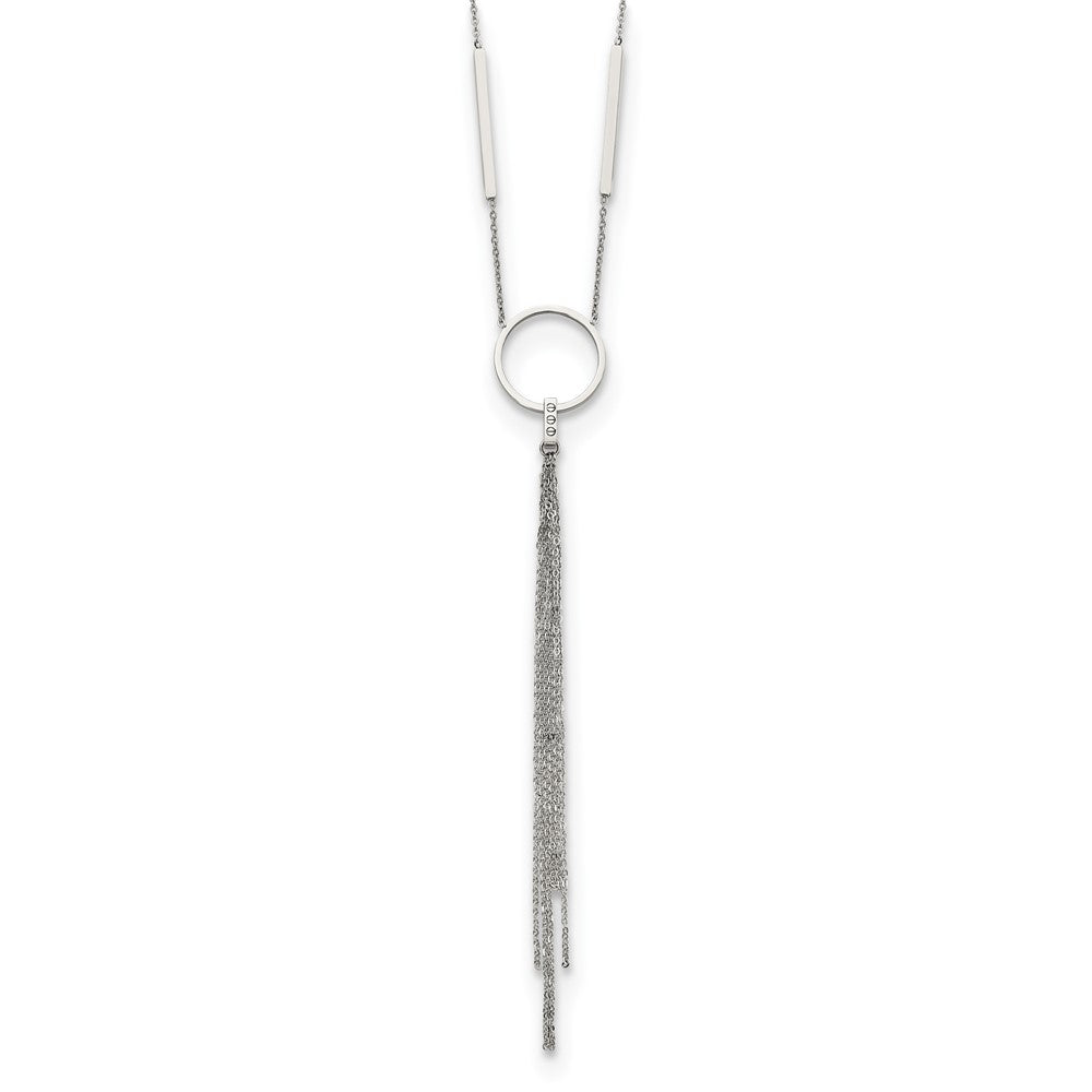 Stainless Steel Polished with Tassel 23.5in Necklace