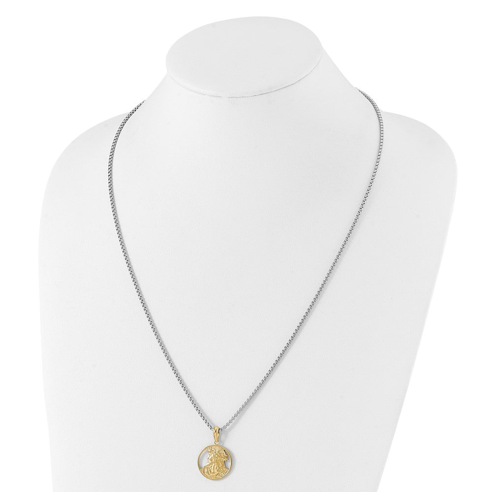Stainless Steel Polished Yellow IP-plated Jesus 22in Necklace