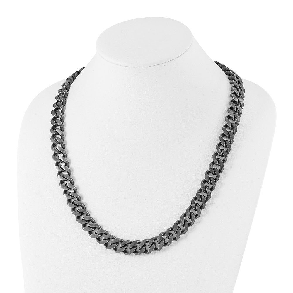 Stainless Steel Oxidized 13.75mm 24in Curb Chain
