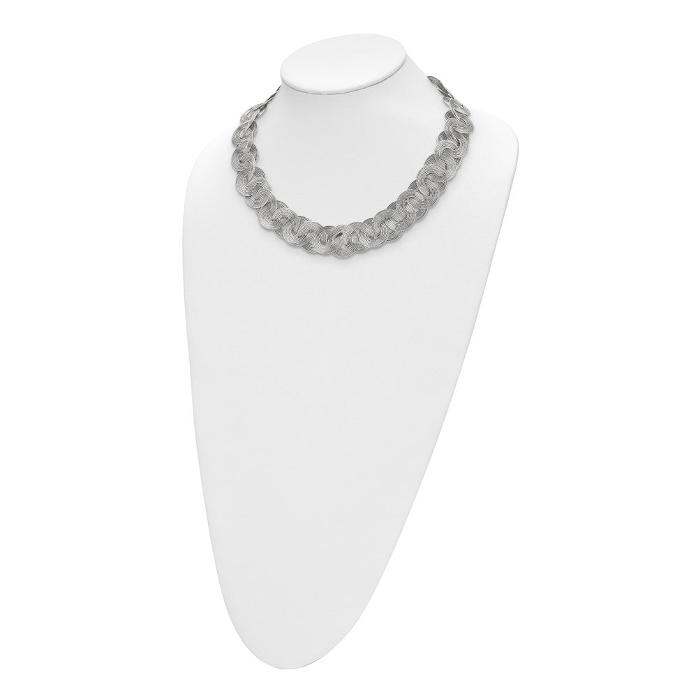 Stainless Steel Polished Circle Links 19in Necklace