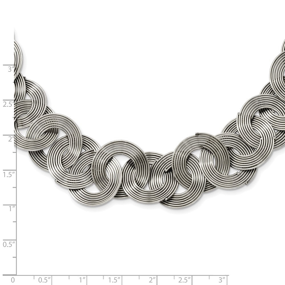 Stainless Steel Polished Circle Links 19in Necklace