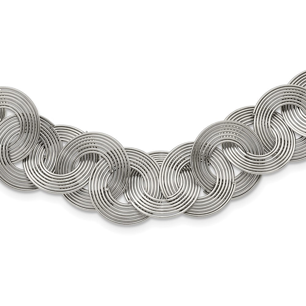Stainless Steel Polished Circle Links 19in Necklace