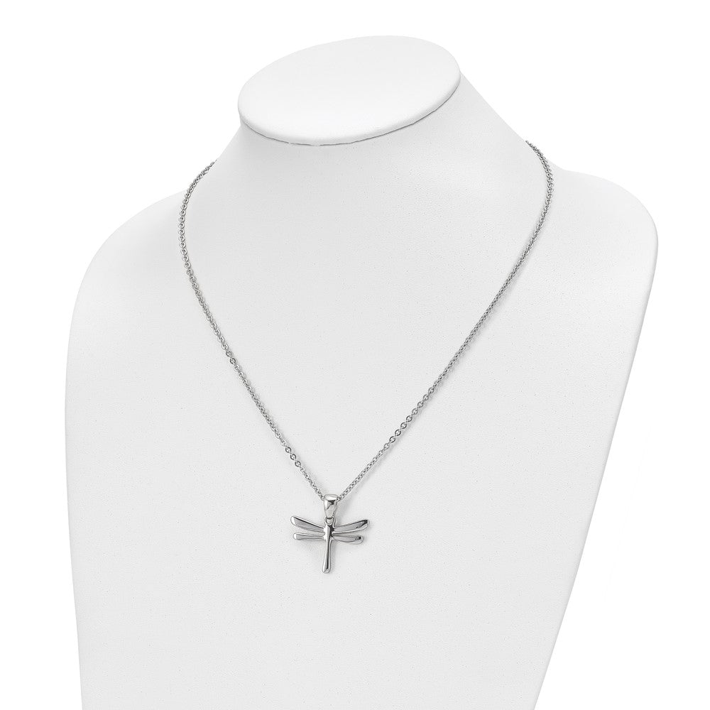 Stainless Steel Polished Dragonfly 20in Necklace