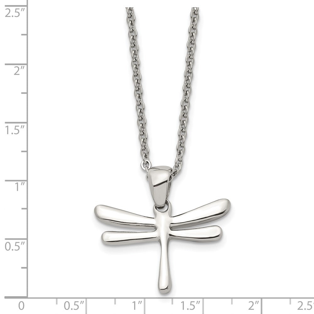 Stainless Steel Polished Dragonfly 20in Necklace