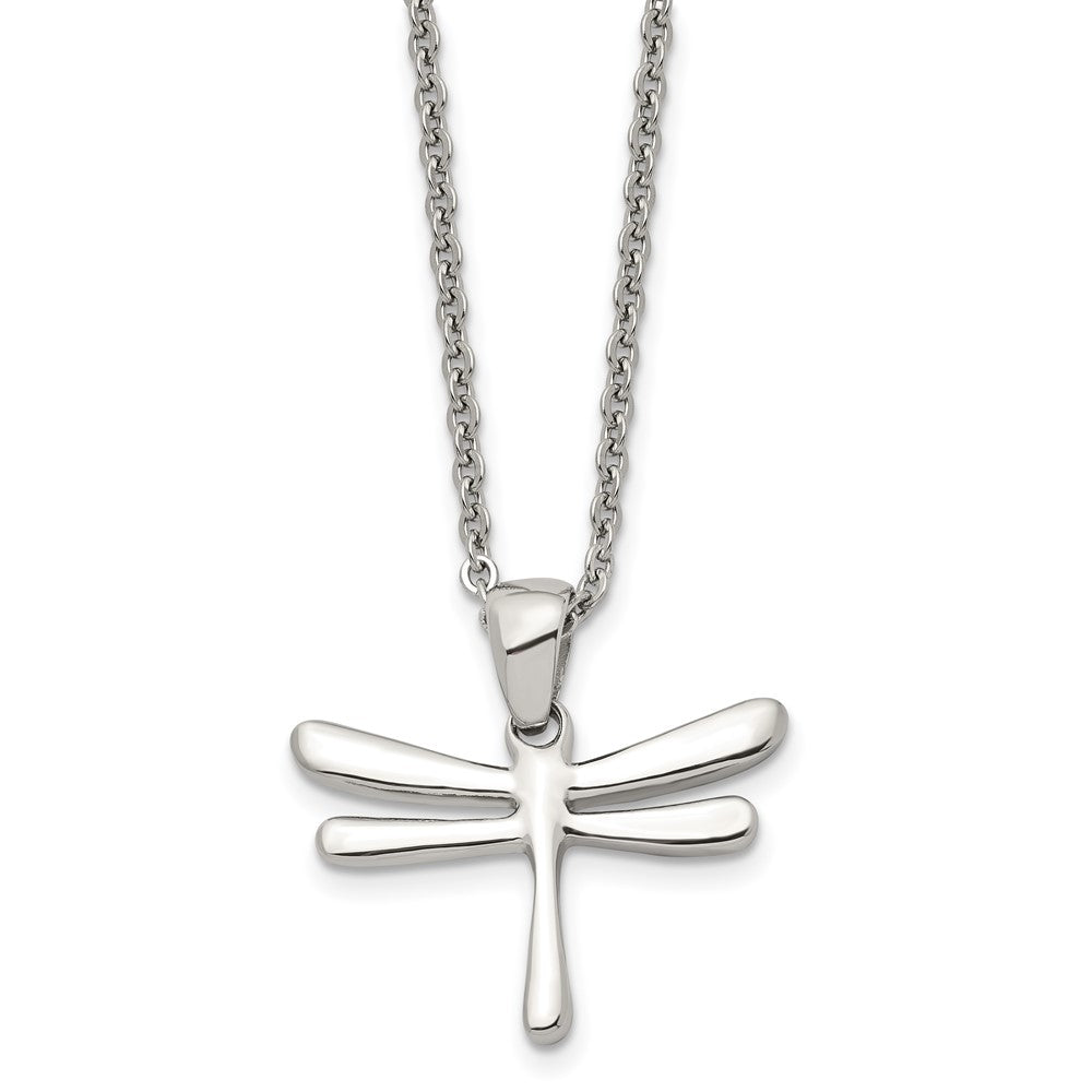 Stainless Steel Polished Dragonfly 20in Necklace