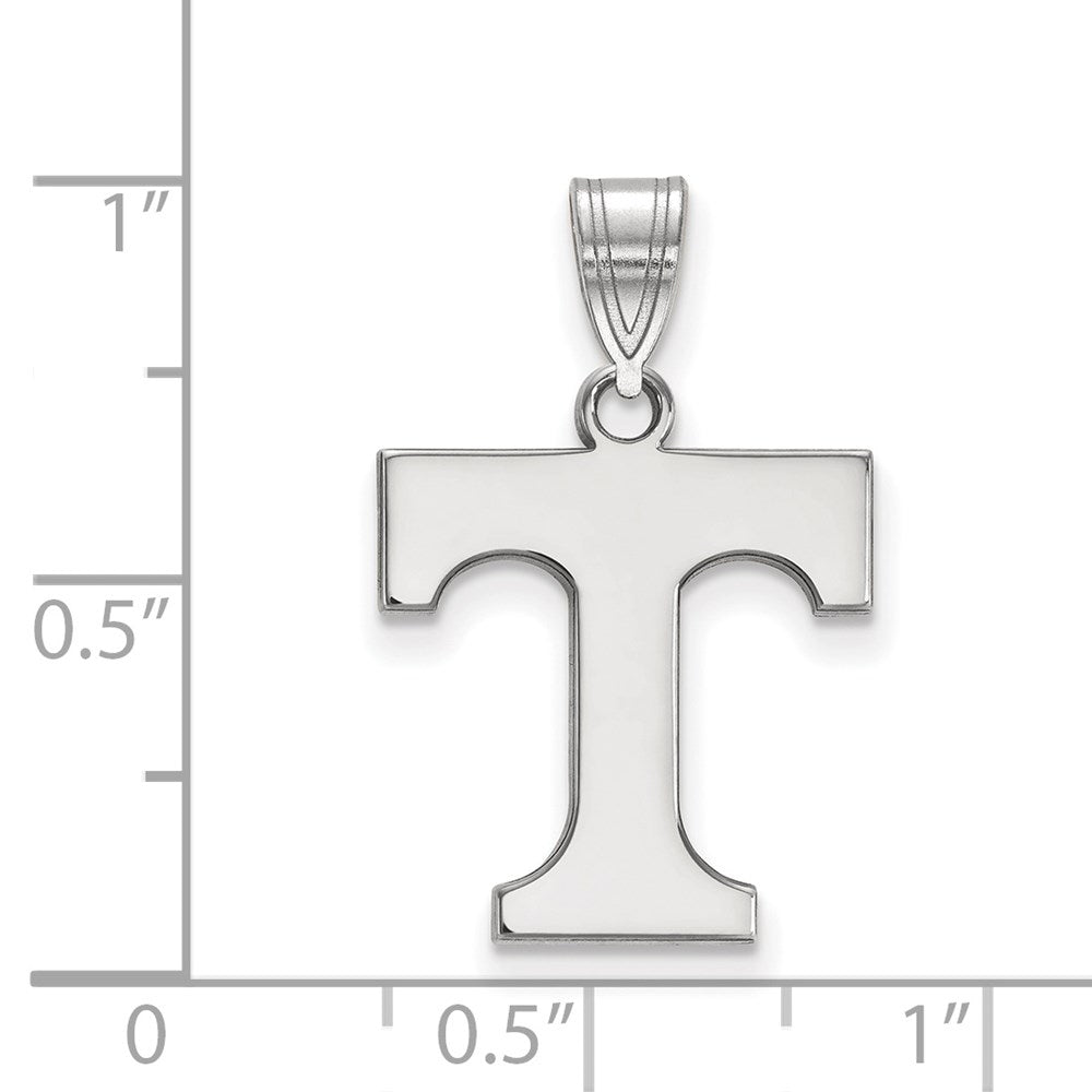 Sterling Silver Rhodium-plated LogoArt University of Tennessee Letter T Medium Pendant