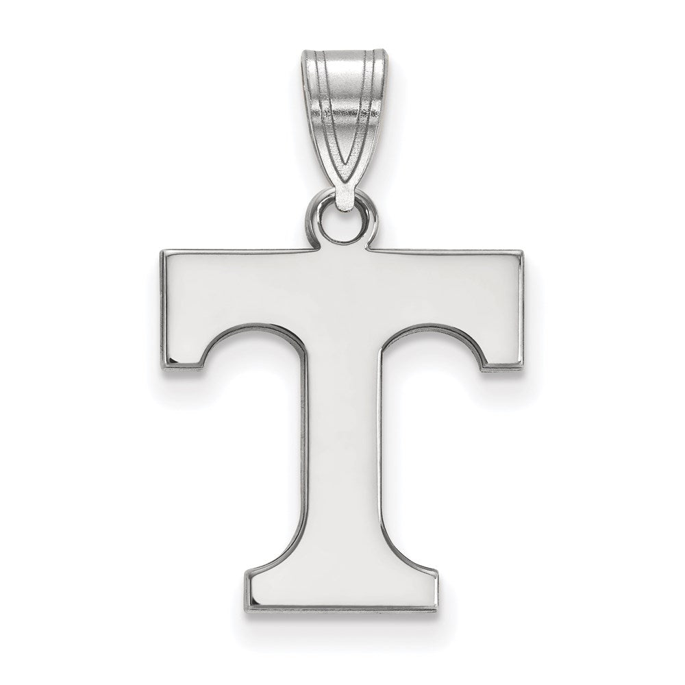 Sterling Silver Rhodium-plated LogoArt University of Tennessee Letter T Medium Pendant