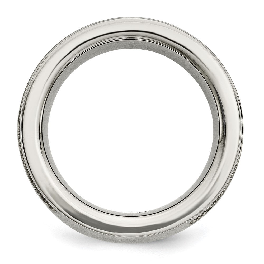 Titanium Brushed Black IP-plated Cable 1/20ct Diamond 10mm Band