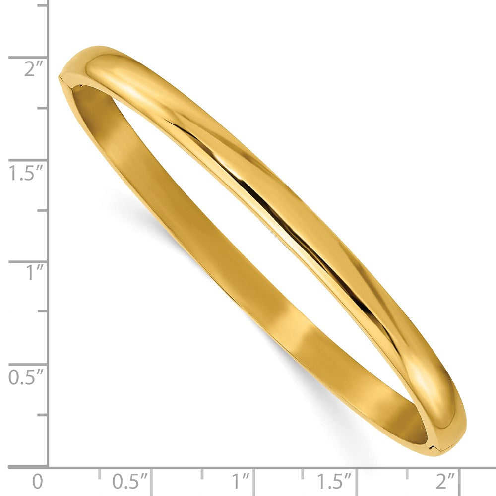 Titanium Polished Yellow IP-plated 5mm Hinged Bangle