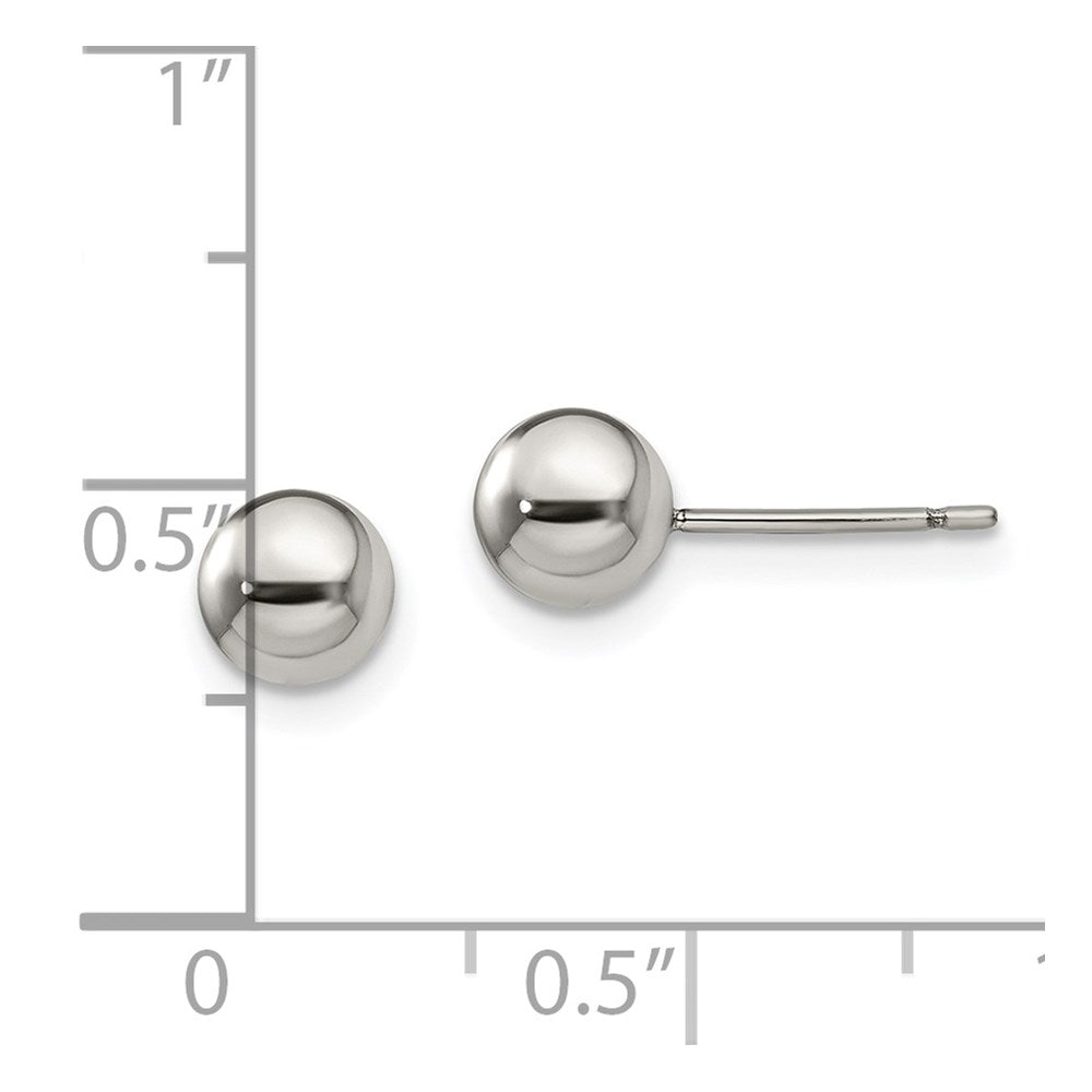 Titanium Polished 6mm Ball Post Earrings