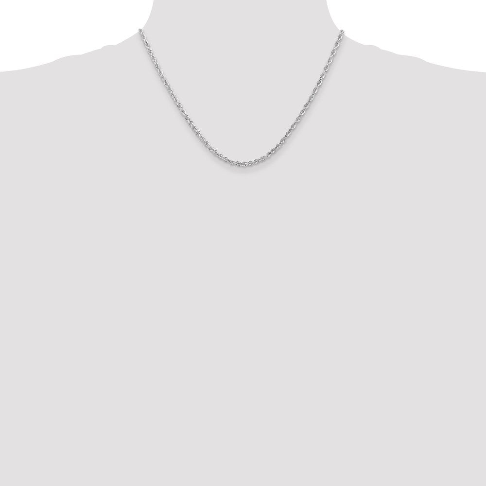 14k White Gold 3.0mm D/C Quadruple Rope Chain