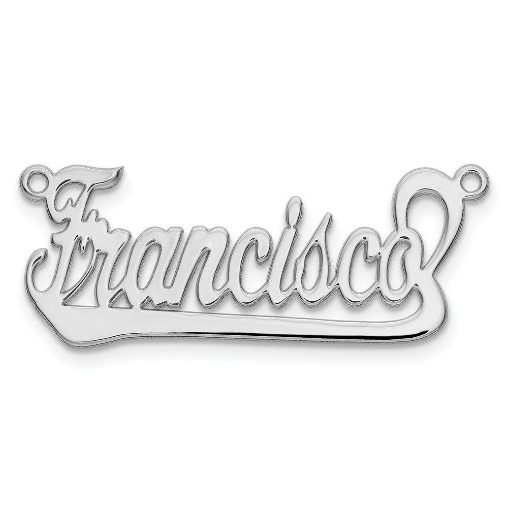 10K White Gold Polished Name Plate
